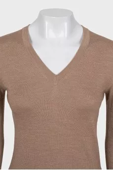 Brown straight-cut pullover