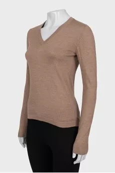 Brown straight-cut pullover