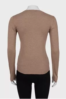 Brown straight-cut pullover