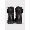 Canvas boots with signature print