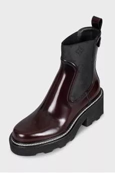 Burgundy leather boots
