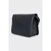 Rectangular leather crossbody bag