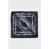 Blue silk scarf with print