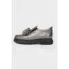 Loafers with metal beads