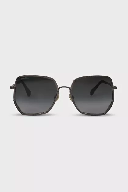 Geometric sunglasses with decoration
