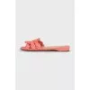Woven leather flip-flops