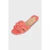 Woven leather flip-flops