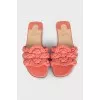 Woven leather flip-flops