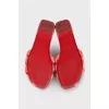 Woven leather flip-flops