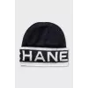 Cashmere hat with logo