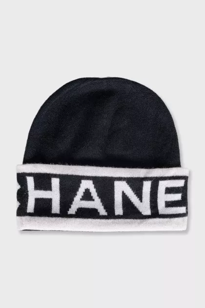 Cashmere hat with logo