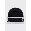 Cashmere hat with logo