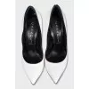 White pumps with contrast trim