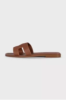Oran smooth leather flip-flops