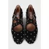 Black suede wedge shoes