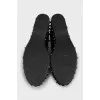 Black suede wedge shoes
