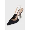 J'Adior Black Slingbacks