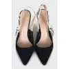 J'Adior Black Slingbacks