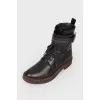 Shoes on lacing and lightning with buckle