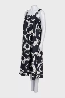 Silk dress with loose fit and straps