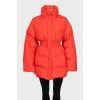 Orange fitted down jacket