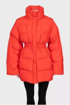 Orange fitted down jacket