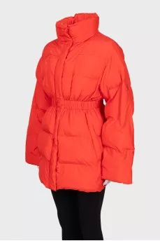 Orange fitted down jacket