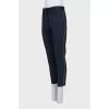 Tapered trousers with contrasting stripes