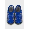 Blue sneakers with rhinestones and crystals