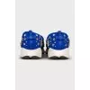 Blue sneakers with rhinestones and crystals