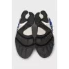 Blue sneakers with rhinestones and crystals