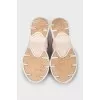 Suede sneakers with pink inserts