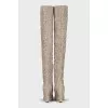 Suede over-the-knee boots with signature weave