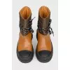 Boots black-brown with fabric insert