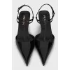 Patent leather slingbacks with low heels