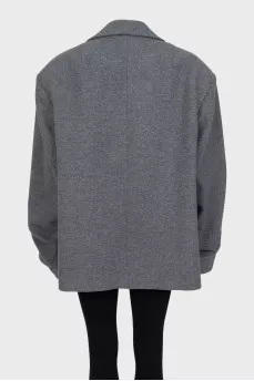Oversized coat with gathered sleeves