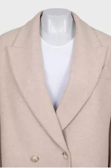 Укороченное пальто кроя oversize из шерсти 