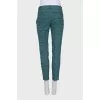 Cropped printed trousers with a crease