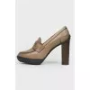 High-heeled slip-on shoes