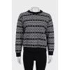 Wool jumper with signature print