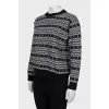 Wool jumper with signature print