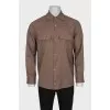 Men's brown button-down shirt