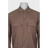 Men's brown button-down shirt