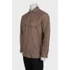 Men's brown button-down shirt