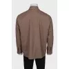 Men's brown button-down shirt