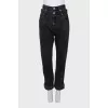 Black jeans with double belt