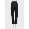 Black jeans with double belt