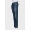 Blue skinny fit low rise jeans
