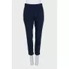 Blue wool trousers with elastic waistband