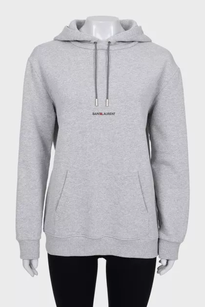 Gray hoodie with logo
